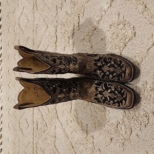 Women's Corral Sequin Inlay Boots, Size 10